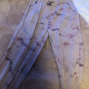 Purple tye dye sweat pants athletes girl
